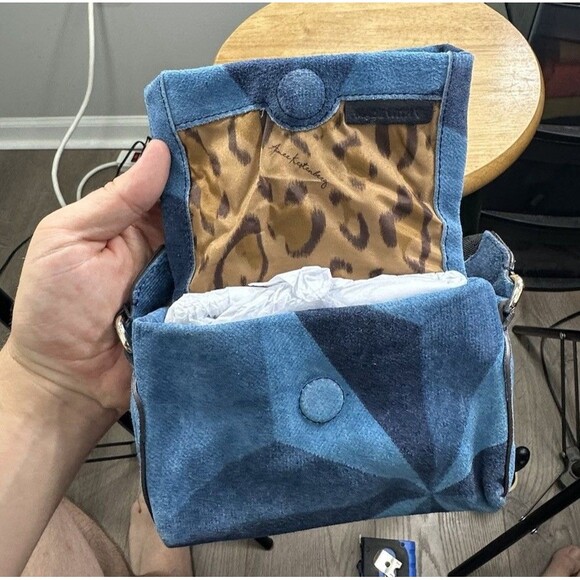 Aimee Kestenberg Broadway Mini Cossbody Purse Denim Patchwork Suede NWT - Picture 6 of 6